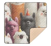 Tappetino da gioco multicolore per attività del bambino, motivo alpaca per interni ed esterni, non tossico, per neonati, neonati, neonati, bambini, 127 x 127 cm