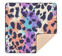 Tappetino da gioco per attività del bambino, motivo leopardato, morbido, imbottito, per interni ed esterni, comodo, per la pancia, per bambini, bambini, 127 x 127 cm