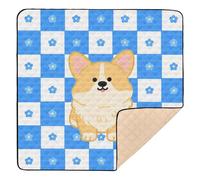 Tappetino da gioco per bambini a forma di cane in stile cartone animato, grande, robusto, per interni ed esterni, portatile, pieghevole, per gattonare il bambino, 127 x 127 cm con Musica para Bebes