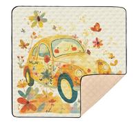 Tappetino da gioco per bambini a forma di scarabocchio, con simpatico motivo a cartoni animati, colorato, pieghevole, impermeabile, per bambini, 127 x 127 cm