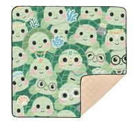 Tappetino da gioco per bambini a forma di tartaruga verde, grande, robusto, per interni ed esterni, impermeabile, per la stanza dei giochi, per bambini, 127 x 127 cm