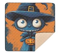 Tappetino da gioco per bambini a tema Halloween Little Monster carino pieghevole per uso interno ed esterno, leggero, per bambini, 127 x 127 cm