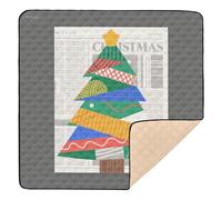 Tappetino da gioco per bambini con albero di carta di Natale, morbido e spesso, per interni ed esterni, comodo per la pancia e gattonare, per bambini, 127 x 127 cm