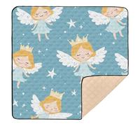Tappetino da gioco per bambini con angelo alato, morbido, imbottito, spesso, per il pavimento, comodo, pieghevole, imbottito, per neonati, 127 x 127 cm