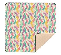 Tappetino da gioco per bambini con arte astratta moderna, grande, antiscivolo, per interni ed esterni, non tossico, per bambini, 127 x 127 cm