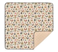 Tappetino da gioco per bambini con Babbo Natale e Babbo Natale, morbido e spesso, impermeabile, per gattonare i bambini, 127 x 127 cm