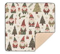 Tappetino da gioco per bambini con Babbo Natale e safari, morbido e spesso, imbottito, per interni ed esterni, impermeabile, pieghevole, per gattonare i bambini, 127 x 127 cm