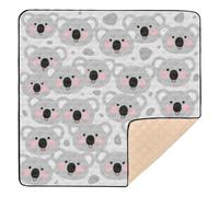 Tappetino da gioco per bambini con bradipo in stile cartone animato, grande, antiscivolo, per interni ed esterni, non tossico, per bambini, 127 x 127 cm