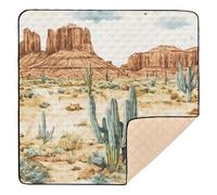Tappetino da gioco per bambini con cactus occidentali Deep Canyons, morbido e spesso, per interni ed esterni, impermeabile, per neonati, 127 x 127 cm