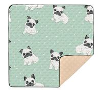 Tappetino da gioco per bambini con cane bianco carino, morbido e spesso, per interni ed esterni, pieghevole in un unico pezzo, 127 x 127 cm per juegos de