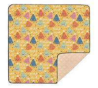 Tappetino da gioco per bambini con cappello di Capodanno, colore giallo, grande, elegante, non tossico, per la pancia, per neonati, neonati, bambini, 127 x 127 cm