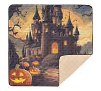 Tappetino da gioco per bambini con castello di Halloween, grande, robusto, per interni ed esterni, portatile, per gattonare il bambino, 127 x 127 cm