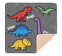 Tappetino da gioco per bambini con dinosauro Dino Stomp, grande, robusto, per bambini, leggero, 127 x 127 cm