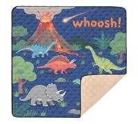 Tappetino da gioco per bambini con dinosauro vulcano, in morbida schiuma, leggero, imbottito, per bambini, 127 x 127 cm