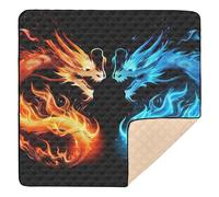 Tappetino da gioco per bambini con drago astratto di fuoco, grande, robusto, impermeabile, per gattonare i bambini, 127 x 127 cm