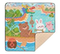 Tappetino da gioco per bambini con drago cinese, morbido e spesso, per interni ed esterni, leggero, da viaggio, per neonati e bambini, 127 x 127 cm