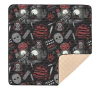 Tappetino da gioco per bambini con elementi horror e film horror, senza cuciture, in morbida schiuma, per interni ed esterni, lavabile, da viaggio, 127 x 127 cm