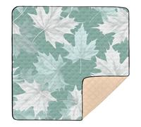 Tappetino da gioco per bambini con foglie d'acero verde menta senza cuciture, 3 grandi tappetini antiscivolo per attività per bambini per interni ed esterni, non tossico, tappetino da gioco per