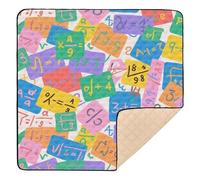 Tappetino da gioco per bambini con formula matematica colorata, morbido, imbottito, per interni ed esterni, non tossico, per neonati e bambini, 127 x 127 cm