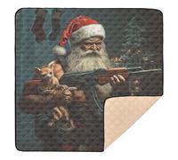 Tappetino da gioco per bambini con fucile di Babbo Natale con cane di piccola taglia, morbido e spesso, per interni ed esterni, resistente all'acqua, per la stanza dei giochi, per neonati, neonati