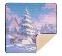 Tappetino da gioco per bambini con fucile muscoloso di Babbo Natale, grande, robusto, impermeabile, per attività di intrattenimento, per bambini, 127 x 127 cm