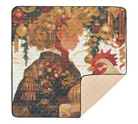 Tappetino da gioco per bambini con gallina di Natale, grande, antiscivolo, per interni ed esterni, accogliente, traspirante, per neonati e neonati, 127 x 127 cm