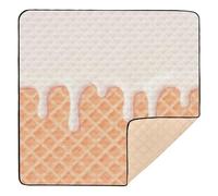 Tappetino da gioco per bambini con griglia a nido d'ape, color arancione, grande, robusto, per interni ed esterni, comodo, imbottito, per neonati, neonati, 127 x 127 cm