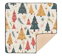Tappetino da gioco per bambini con illustrazione di albero di Natale, grande, robusto, per interni ed esterni, comodo tappetino imbottito per bambini, 127 x 127 cm