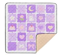 Tappetino da gioco per bambini con motivo floreale viola, grande, robusto, per interni ed esterni, accogliente, traspirante, pieghevole, per bambini, 127 x 127 cm, per juegos de