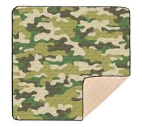 Tappetino da gioco per bambini con motivo mimetico militare, morbido, spesso, per interni ed esterni, leggero, imbottito, 127 x 127 cm