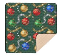 Tappetino da gioco per bambini con motivo natalizio e robusto, grande, impermeabile, per la pancia e gattonare, per neonati, 127 x 127 cm