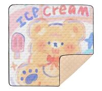 Tappetino da gioco per bambini con orsetto giallo, grande, robusto, resistente all'acqua, per la pancia, per bambini, bambini, bambini, 127 x 127 cm