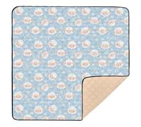 Tappetino da gioco per bambini con pecore che dormono blu, morbido, imbottito, per interni ed esterni, lavabile, tappetino da palestra per bambini, 127 x 127 cm