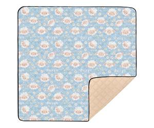 Tappetino da gioco per bambini con pecore che dormono blu, morbido, imbottito, per interni ed esterni, lavabile, tappetino da palestra per bambini, 127 x 127 cm