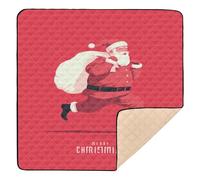 Tappetino da gioco per bambini con poster di Babbo Natale, robusto, per interni ed esterni, impermeabile, imbottito, per neonati e neonati, 127 x 127 cm