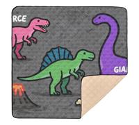 Tappetino da gioco per bambini con scena di dinosauro gigante feroce, grande, elegante, per interni ed esterni, atossico, per la pancia e per gattonare, 127 x 127 cm