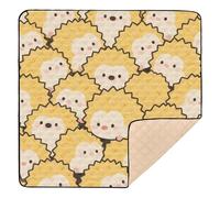 Tappetino da gioco per bambini con simpatico riccio in stile cartone animato, morbido, imbottito, per interni ed esterni, accogliente, traspirante, per bambini, 127 x 127 cm