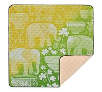 Tappetino da gioco per bambini con stampa a forma di vaso di elefante, per interni ed esterni, atossico, per bambini, 127 x 127 cm, colore: giallo