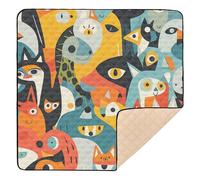 Tappetino da gioco per bambini con stampa artistica colorata, morbido, spesso, per interni ed esterni, non tossico, per attività e intrattenimento, per bambini, 127 x 127 cm