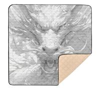 Tappetino da gioco per bambini con stampa artistica di drago cinese, grande, antiscivolo, accogliente, traspirante, per bambini, 127 x 127 cm