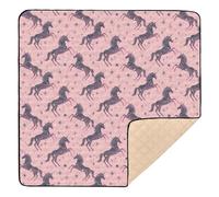 Tappetino da gioco per bambini, grande, antiscivolo, con unicorni, per palestra e attività da pavimento, portatile, da viaggio, per neonati, 127 x 127 cm