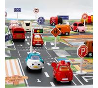 Tappetino da gioco per bambini impermeabile città con segnali stradali