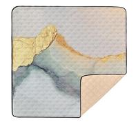 Tappetino da gioco per bambini in marmo bianco giallo grande ed elegante per interni ed esterni, comodo tappetino per attività per bambini, 127 x 127 cm