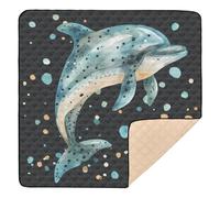 Tappetino da gioco per bambini in morbida schiuma a forma di delfino, per interni ed esterni, 1 pezzo, 127 x 127 cm