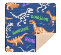 Tappetino da gioco per bambini in morbida schiuma con anchilosauro T-rex con teschio ruggente, per interni ed esterni, comodo, traspirante, imbottito, per neonati e bambini, 127 x 127 cm