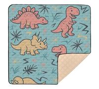 Tappetino da gioco per bambini in morbida schiuma con dinosauri di metà secolo, stile vintage, per interni ed esterni, lavabile, tappetino per attività per bambini, 127 x 127 cm