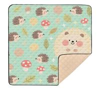 Tappetino da gioco per bambini in morbida schiuma verde con riccio animale, per interni ed esterni, 1 pezzo, tappetino per attività per neonati e bambini, 127 x 127 cm