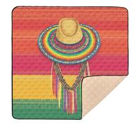 Tappetino da gioco per bambini in stile messicano Cinco De Mayo, morbido, imbottito, leggero, per gattonare, per bambini, 127 x 127 cm
