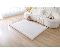 Tappetino da gioco per bambini, in velluto corallo, grande, 170 x 120 x 2,5 cm, in memory foam ad alta densità, elegante tappetino da gioco per pavimento con retro antiscivolo, per gattonare, giocare