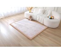 Tappetino da gioco per bambini, in velluto corallo, grande, 170 x 120 x 2,5 cm, in memory foam ad alta densità, elegante tappetino da gioco per pavimento con retro antiscivolo, per gattonare, giocare